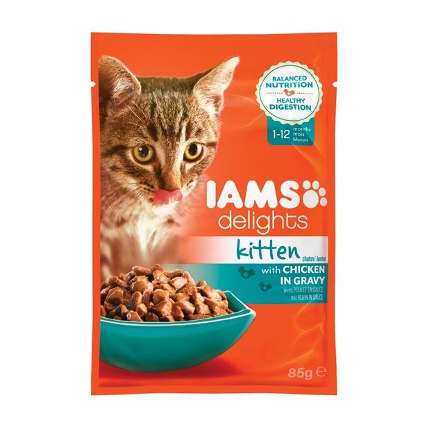 MOKRA HRANA ZA MAČKA IAMS HRANA ZA MLADE MUCE PIŠČANEC, OMAKA, 85G