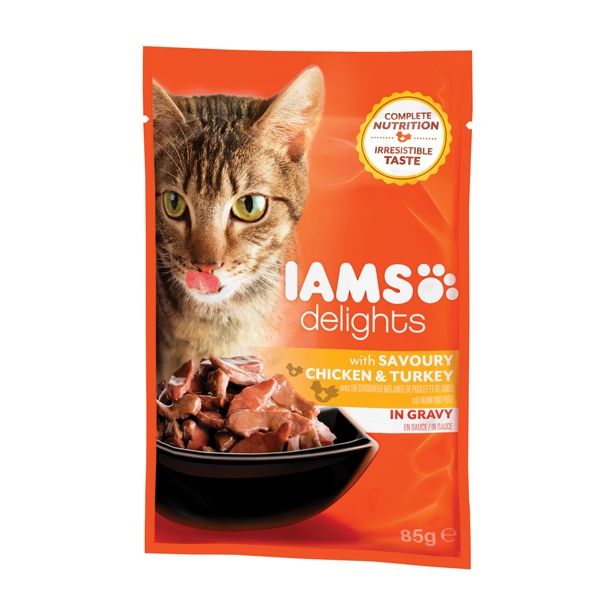 MOKRA HRANA ZA MAČKA IAMS HRANA ZA MUCE PIŠČA. PURAN, OMAKA, 85G