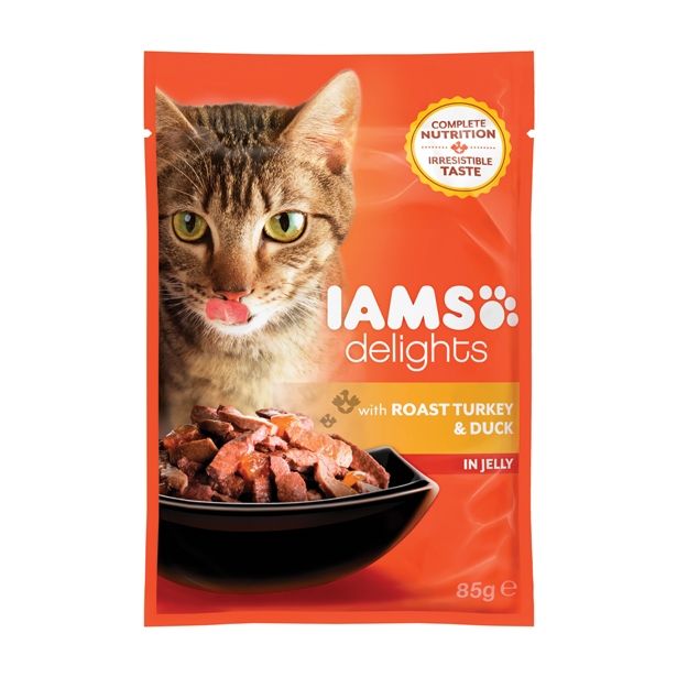 MOKRA HRANA ZA MAČKA IAMS HRANA ZA MUCE PURAN RAČKA, ŽELE, 85G