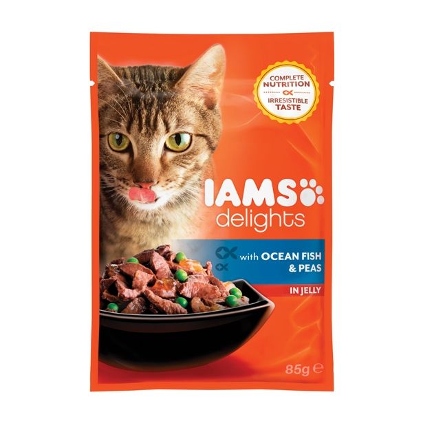 MOKRA HRANA ZA MAČKA IAMS HRANA ZA MUCE, OCEANSKA RIBA GRAH, ŽELE, 85G