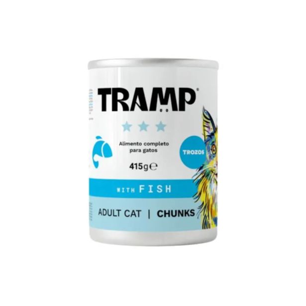 MOKRA HRANA ZA MAČKE TRAMP 3* CAT CHUNKS WITH FISH KOSI RIBE ZA ODRASLE MAČKE, 8 X 415 G