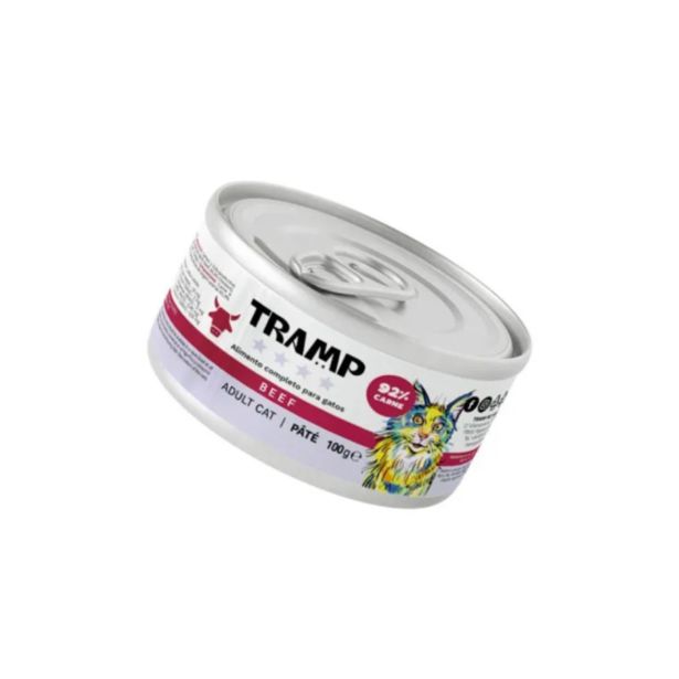 MOKRA HRANA ZA MAČKE TRAMP 4* CAT PATE BEEF PAŠTETA ZA ODRASLE MAČKE Z GOVEDINO, 16 X 100 G