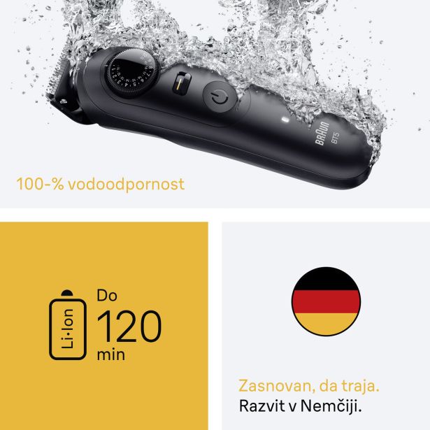 MOŠKI UREJEVALNIK BRAUN BT 5560 ZA BRADO +8 NASTAVKOV