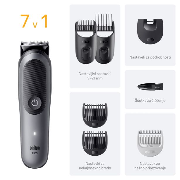 MOŠKI UREJEVALNIK BRAUN MULTIGROOMER AIO 5520 7 V 1