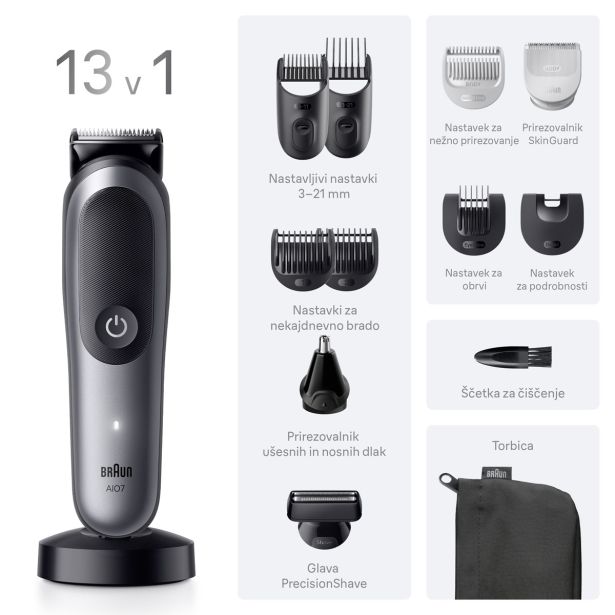 MOŠKI UREJEVALNIK BRAUN MULTIGROOMER AIO 7560 13 V 1