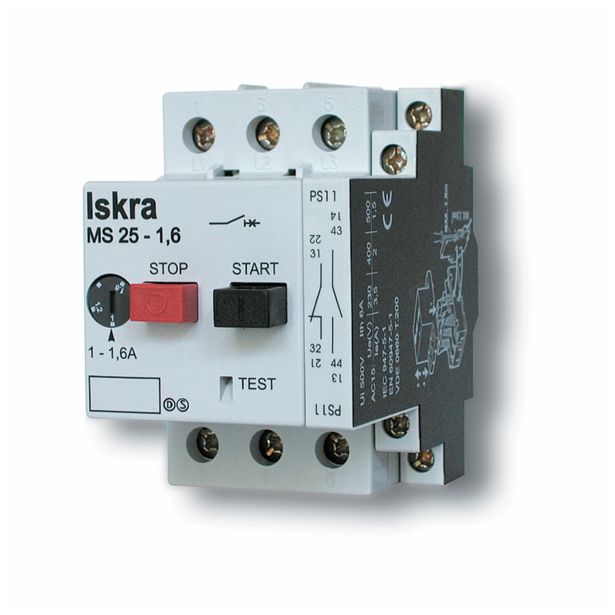 MOTORSKO STIKALO ISKRA-MIS MS25 1.0-1.6A BREZ OHIŠJA TER.+KRATKOST.SPR.( DME )