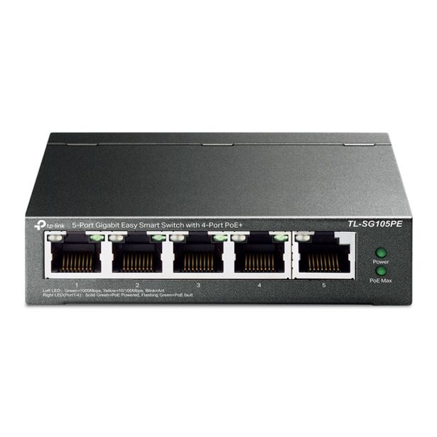 MREŽNI USMERNIK (ROUTER) TP-LINK LAN 5 PORT TL-SG105PE GIGA 4X POE+