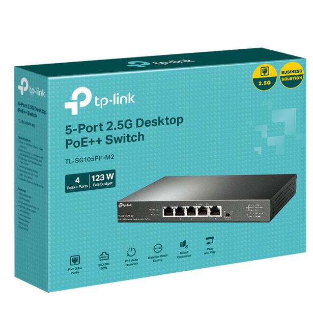 MREŽNI USMERNIK (ROUTER) TP-LINK LAN 5 PORT TL-SG105PP-M2 2.5G 4-PORT