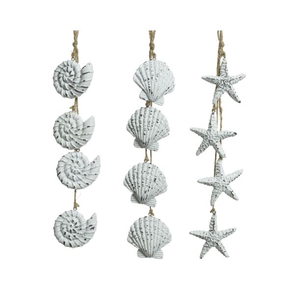 DEKORACIJA DECORIS NA VRVICI IZ JUTE,D=26 CM ŠKOLJKE,MOR.ZVEZDE,POLŽKI