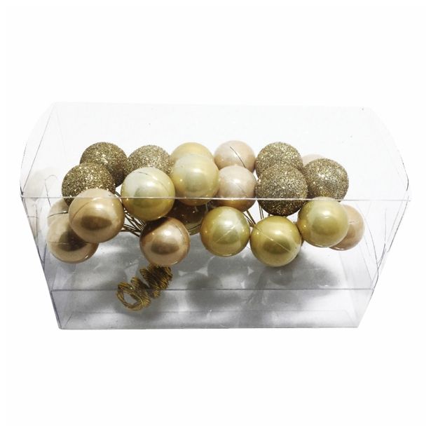 OKRASEK ZA JELKO GLOSSTYLE NA ŽICI 2 CM 2/1 ŠAMPANJEC BARVE