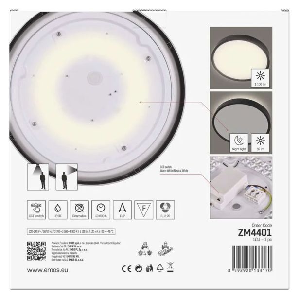 NADGRADNA STROP. SVETILKA EMOS LED OKR. PANEL 17W 1100LM IP20 CCT B