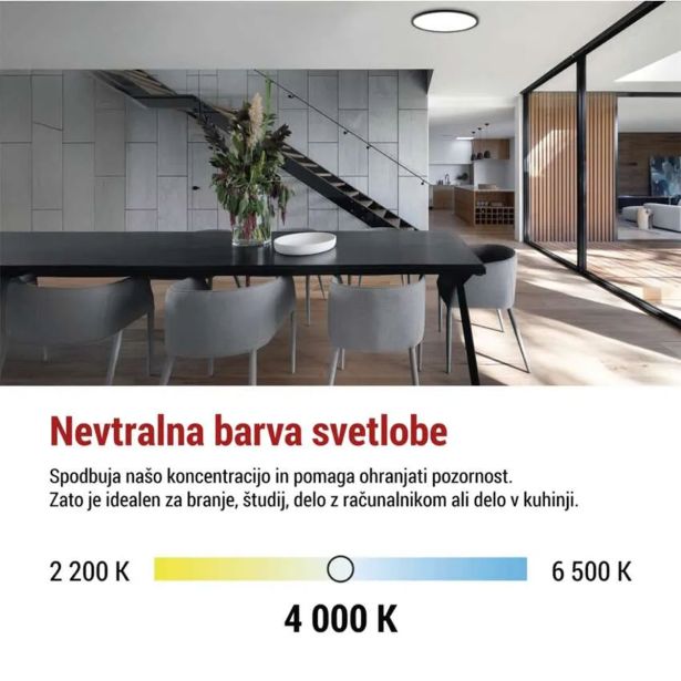 NADGRADNA STROP. SVETILKA EMOS LED OKR. PANEL FLORI 18W 1800LM NW IP20 B
