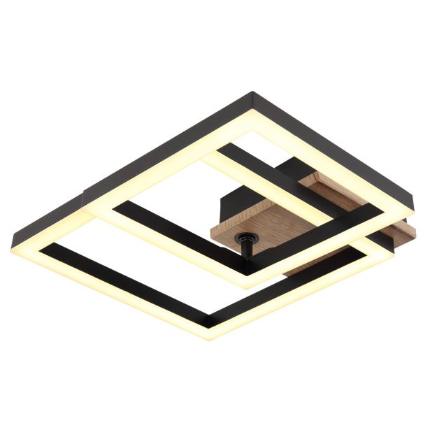 NADGRADNA STROP. SVETILKA GLOBO BARD 15W WW ČRNA / LES