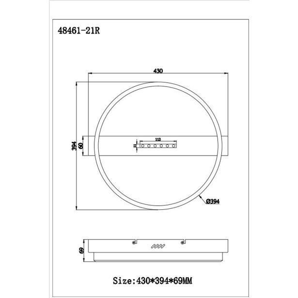 NADGRADNA STROP. SVETILKA LUFFY 24W OKROGLI 400MM ČRNO ZLATI