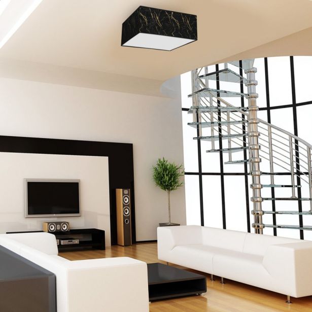 NADGRADNA STROP. SVETILKA MILAGRO SENSO ČRNA 2XE27 MLP7292 KVADRATNA