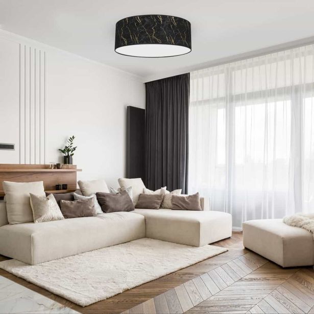 NADGRADNA STROP. SVETILKA MILAGRO SENSO ČRNA 3XE27 MLP7296 50CM OKROGLA