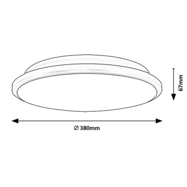 NADGRADNA STROP. SVETILKA RABALUX ENGON 23W D38CM ČRNA