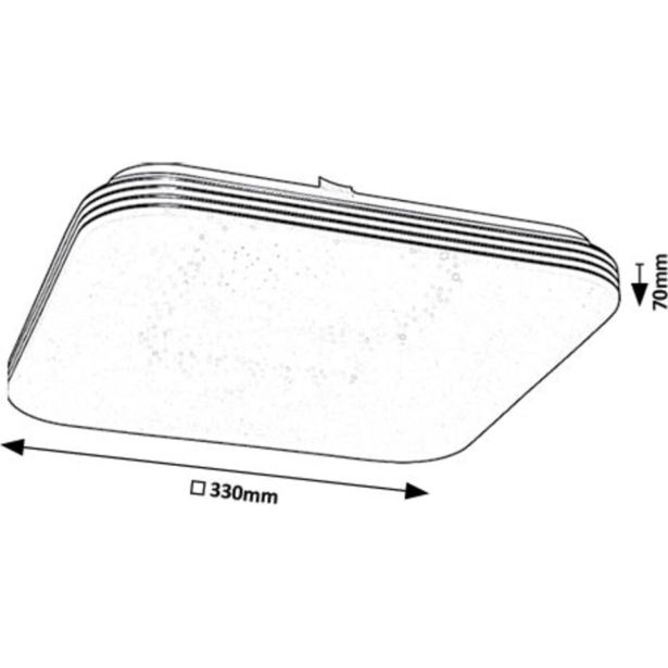 NADGRADNA STROP. SVETILKA RABALUX OSCAR2 18W KVADRAT, SREBRN, ZVEZDAST