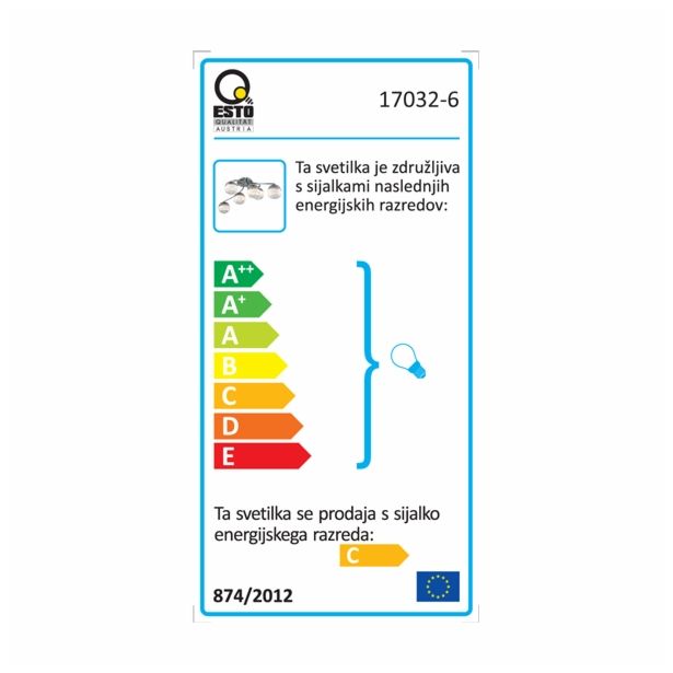 NADGRADNA STROP. SVETILKA ESTO DREAM 6X33W G9