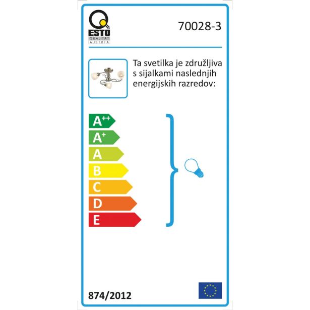 NADGRADNA STROP. SVETILKA ESTO GRACE 3X40W E14