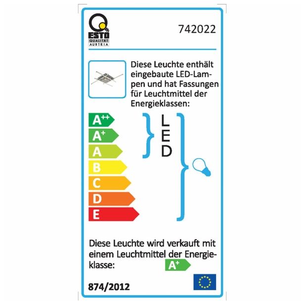 NADGRADNA STROP. SVETILKA ESTO ROMBIC 4X6W SMD LED