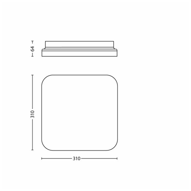 NADGRADNA STROP. SVETILKA PHILIPS TREAT 1X22W 2GX13 30187/31/16 BELA