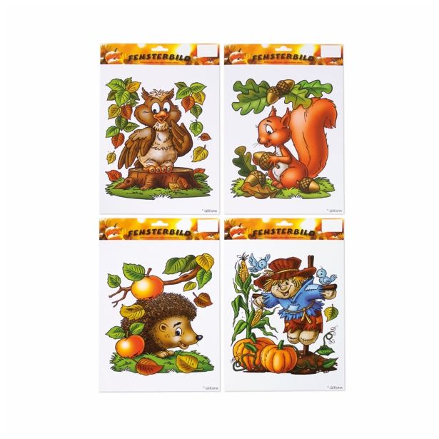 JESENSKA DEKORACIJA GEROMA NALEPKE 21X32 CM SORTIRANO