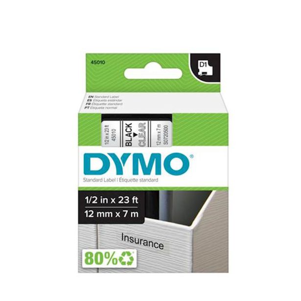 NALEPKE IN TRAKOVI DYMO D1 TRAK 12 MM ČRNA NA POZORNI, 450100