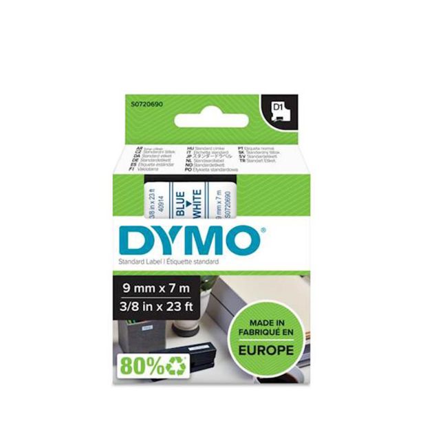 NALEPKE IN TRAKOVI DYMO D1 TRAK 9 MM MODRA NA BELI, 409140