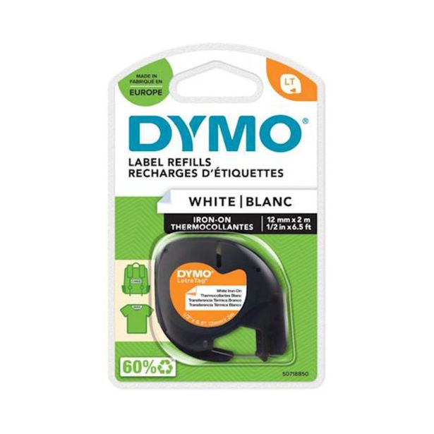 NALEPKE IN TRAKOVI DYMO LT TRAK 12 MM ČRNA NA BELI, IRONON TRAK