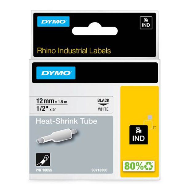 NALEPKE IN TRAKOVI DYMO TRAK RHINO HST 12 MM, ČRNA NA BELI