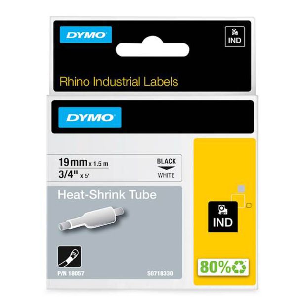 NALEPKE IN TRAKOVI DYMO TRAK RHINO HST 19 MM, ČRNA NA BELI