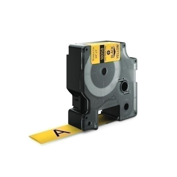 NALEPKE IN TRAKOVI DYMO TRAK RHINO HST 19 MM, ČRNA NA RUMENI