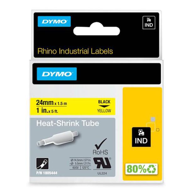NALEPKE IN TRAKOVI DYMO TRAK RHINO HST 24 MM, ČRNA NA RUMENI