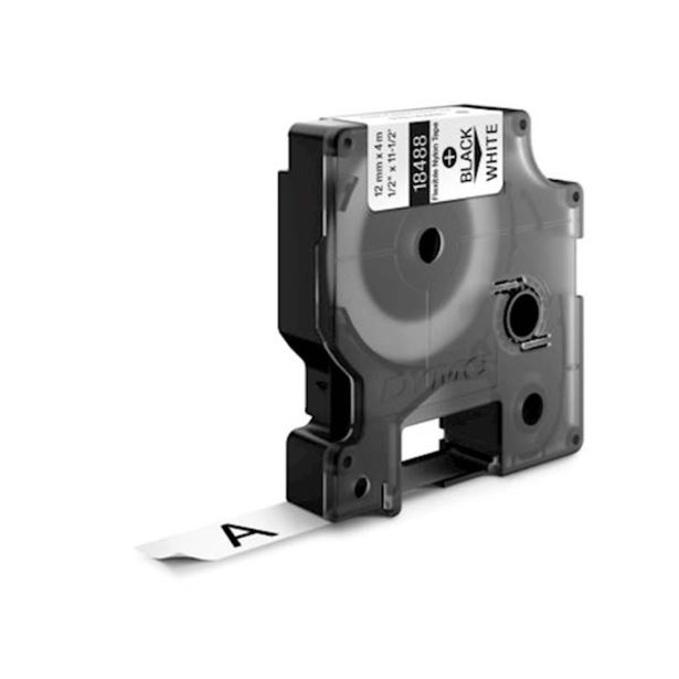 NALEPKE IN TRAKOVI RHINO IND TRAK 12 MM ČRNA NA BELI, NAJLON