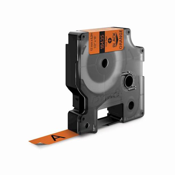 NALEPKE IN TRAKOVI RHINO IND TRAK 12 MM ČRNA NA ORANŽNI, VINIL