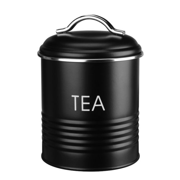 NAMENSKA DOZA GALICIJA TEA 12.5X12.5X17CM ČRNA METALNA S POKROVOM