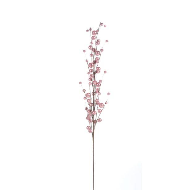 NAMIZNA DEKORACIJA GLOSSTYLE DEKORATIVNA VEJICA Z ROZA PERLAMI 72 CM VIŠINE