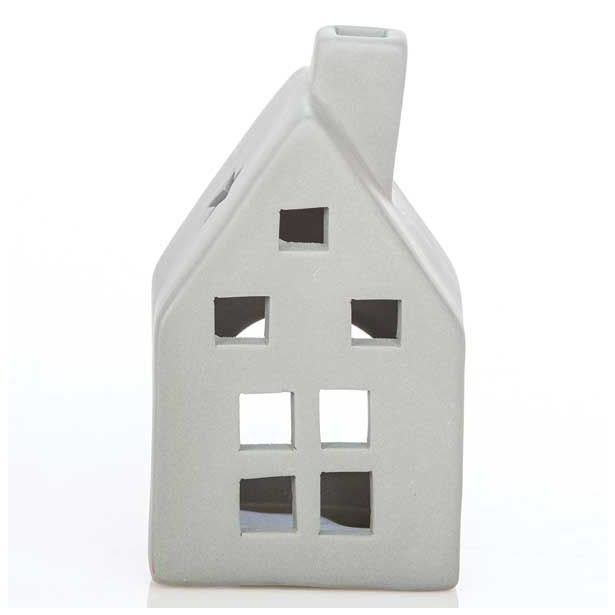 NAMIZNA DEKORACIJA GLOSSTYLE HIŠICA 11 CM SIVA ZA ZA ČAJNO SVEČKO