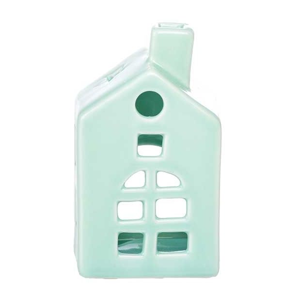 NAMIZNA DEKORACIJA GLOSSTYLE HIŠICA 11 CM ZELENA ZA ZA ČAJNO SVEČKO