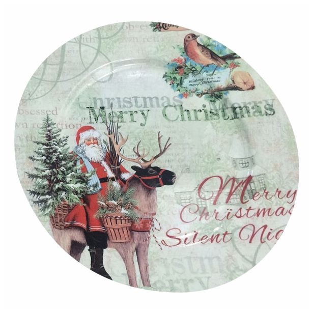 NAMIZNA DEKORACIJA GLOSSTYLE KROŽNIK PRINT FI 33 CM SORTIRANO