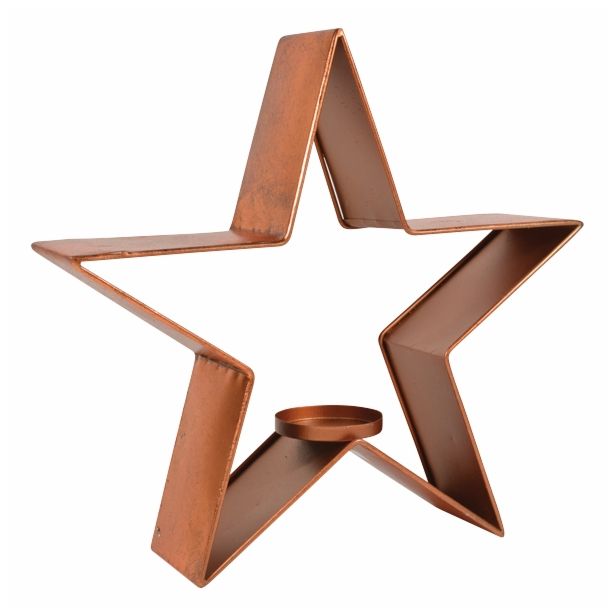 NAMIZNA DEKORACIJA R+W KOVINSKA ZVEZDA 36 CM BAKRENA ZA ENO SVEČO