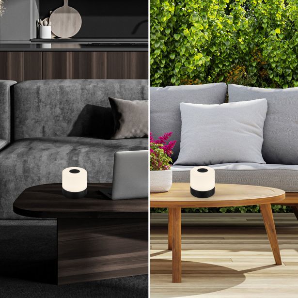 NAMIZNA SVETILKA BRILONER POLNILNA ČRNA PVC 1200MAH USB IP44 ZATEMNILNA 7CM