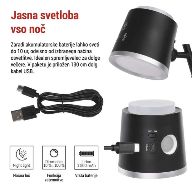 NAMIZNA SVETILKA EMOS ABBIE ČRNA