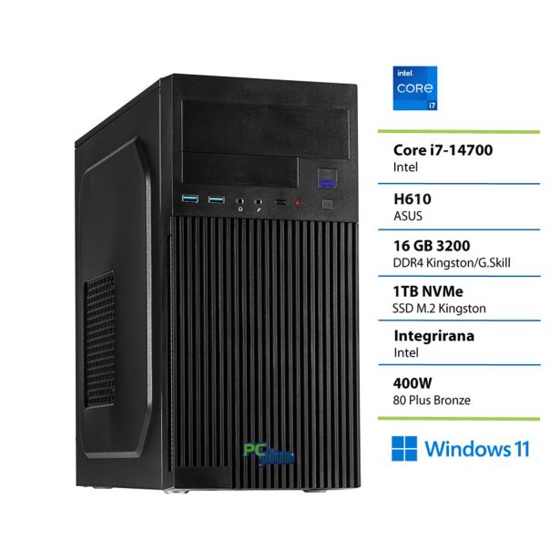 NAMIZNI RAČUNALNIK PC PLUS E-MACHINE I7-14700 16GB DDR4 1TB W11PRO