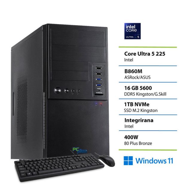 NAMIZNI RAČUNALNIK PC PLUS E-MACHINE U5 226 16GB 11 W11 TIPK+MIS