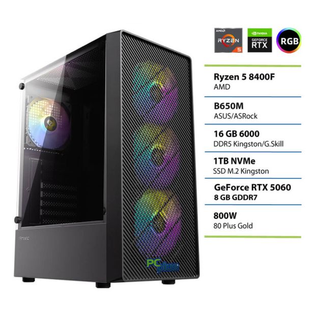 NAMIZNI RAČUNALNIK PC PLUS GAMER R5 8400F 16GB 1TB 5060