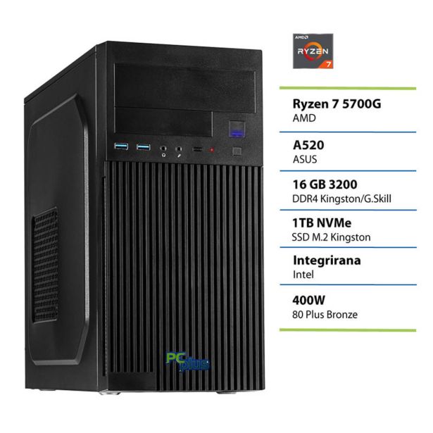 NAMIZNI RAČUNALNIK PC PLUS MAGIC R7-5700G 16GB 1TB