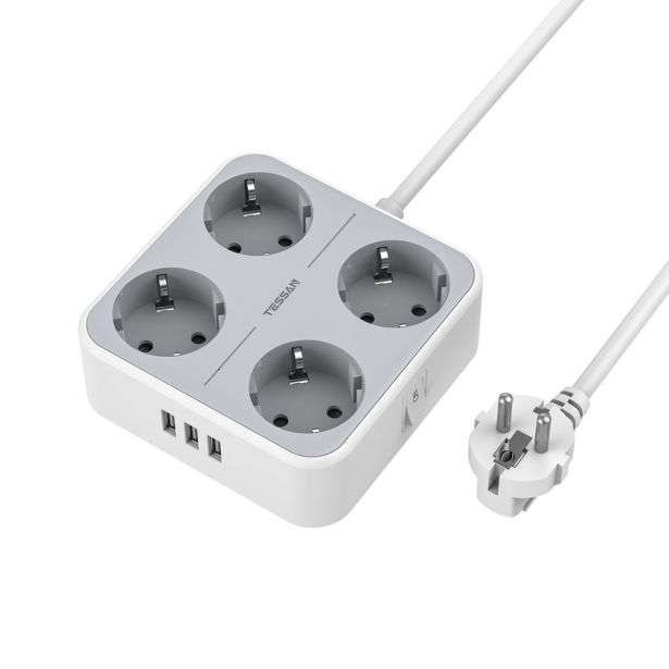 NAMIZNI RAZDELILEC TESSAN 302C 4X VTIČNICA, 2X USB-A, 1X USB-C, 2 M KABEL