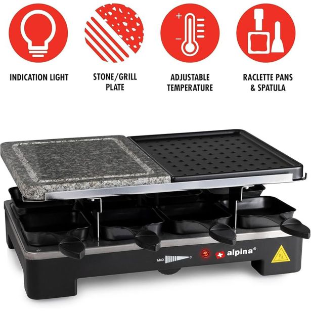 NAMIZNI ŽAR ALPINA GRILL RACLETTE ELEKTRIČNI 1200W